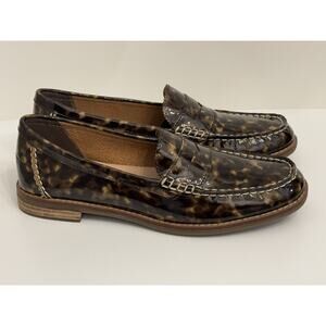 Sperry Seaport Women’s Size 7 Tortoise Brown Patent Penny Loafers New